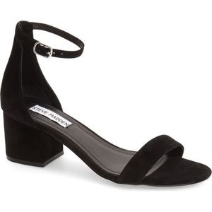 Steve Madden Irenee Ankle Strap Sandal in Black Suede